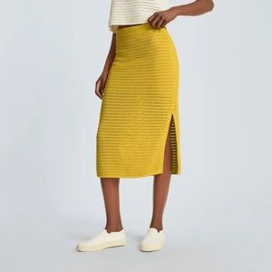 Everlane Crochet Knit Skirt in Super Lemon